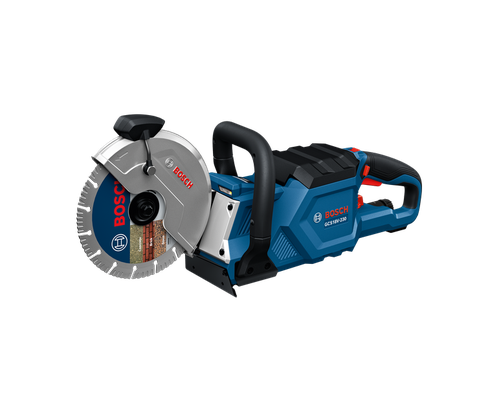 Product Image Dynamic of Bosch GCS18V-230N 18V Brushless 9 In. Cutoff Saw (Bare Tool) on a white background.