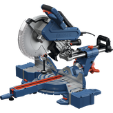 Product Image Dynamic of Bosch GCM340-305D 12 In. Dual-Bevel Slide Miter Saw on a white background.