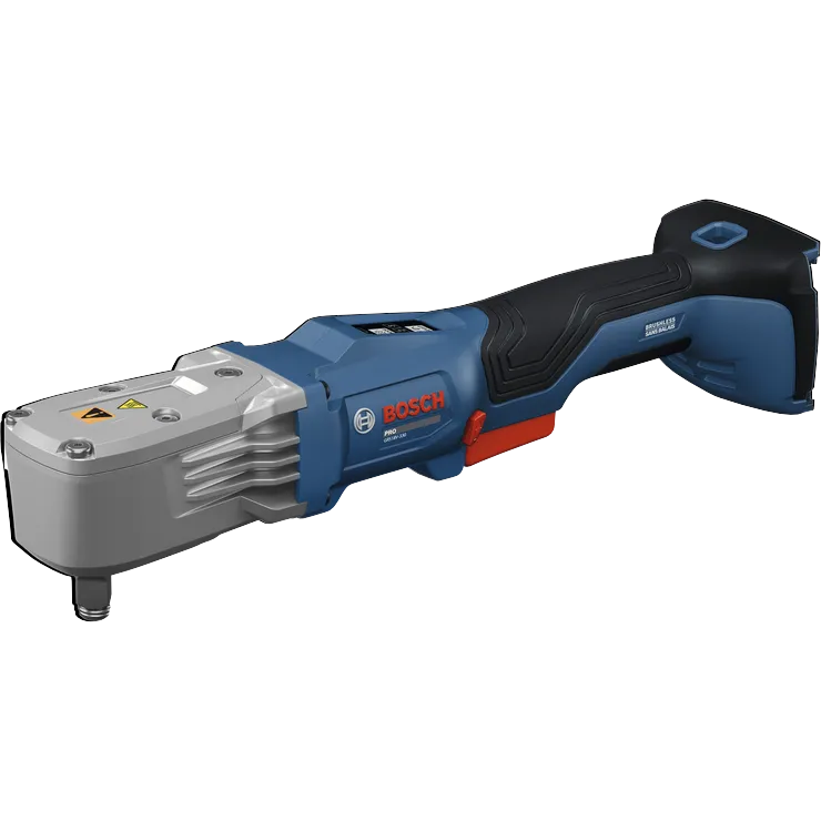 Product Image Dynamic of Bosch GRS18V-330 18V Right Angle Impact Wrench on a white background.