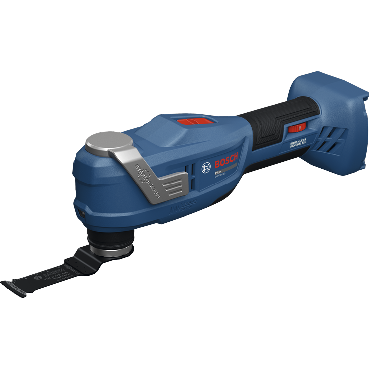 Product Image Dynamic of Bosch GOP18V-30N 18V StarlockPlus® Oscillating Tool on a white background.