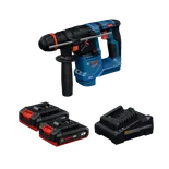 Product Image Dynamic of Bosch GBH18V-18XB22 SDS-PLUS® ONECHUCK Rotary Hammer Kit on a white background.