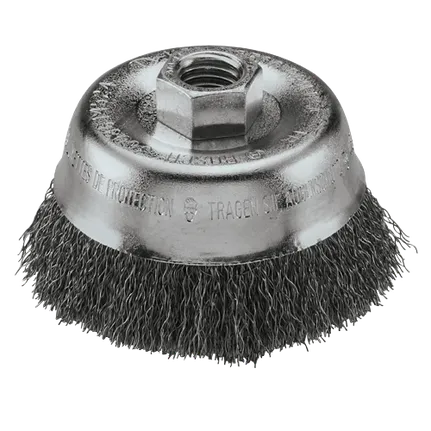 Brosse coupe métallique ondulée en acier au carbone avec arbre de 5/8 po à 11 po et disque de 3 po de diamètre