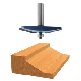 Fraise Bosch avec affichage de coupe de bois.