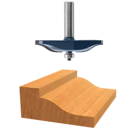 Fraise Bosch avec affichage de coupe sur bois.