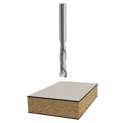 Fraise à spirale de compression à 2 cannelures en carbure de 1/4 po x 7/8 po