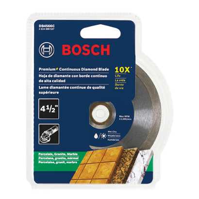 4-1/2 In. Premium Plus Continuous Rim Diamond Blade for Clean Cuts