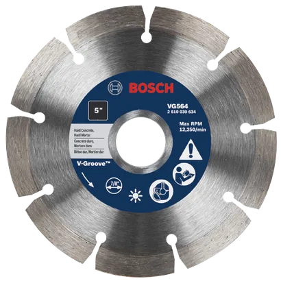 Bosch 5", 7/8" circular saw blade VG564, Max RPM 12,250/min, for Hard Concrete/Mortar.