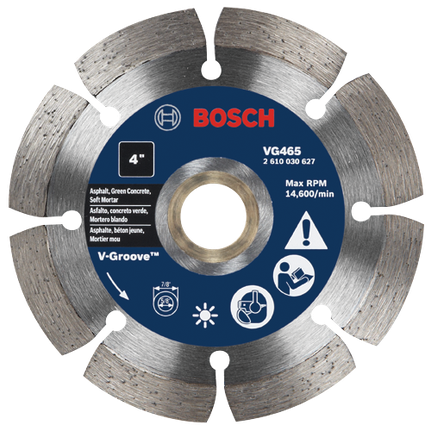 4 In. Segmented Rim V-Groove Diamond Blade for Soft Material