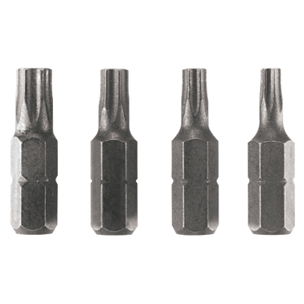 Impact Tough Torx® bits, 4-piece set include T15, T20, T25 and T30 points