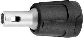 Bosch tool with black rubber grip and silver metal end.