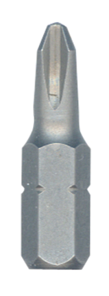 Impact Tough Phillips insert bit, 1 In. long, P2R point, 1/4 In. shank, 25-pack