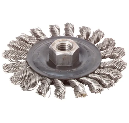 4 In. Stainless Steel Full Cable Knotted Wire Wheel