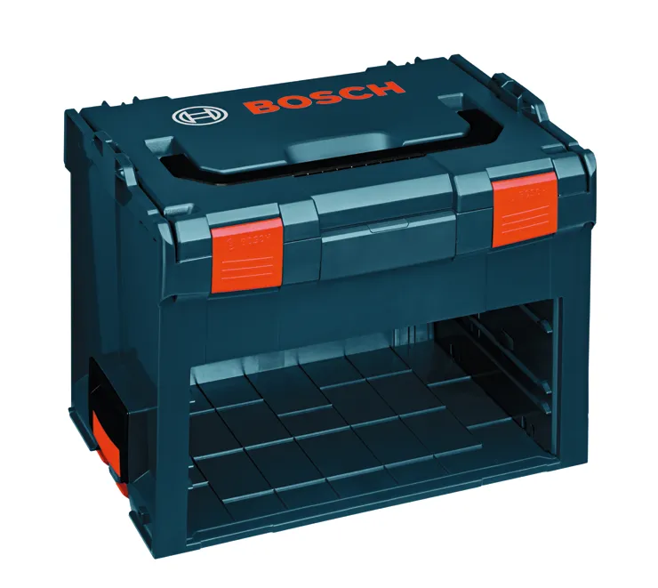 Bosch toolbox with orange latches and BOSCH logo.