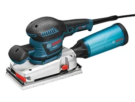 Bosch sander with black and blue housing.