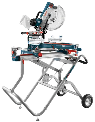 Bosch T4B Gravity Rise miter saw, on stand.