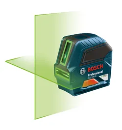 Bosch Professional GLL 100 G green laser level with "GREEN LASER Technology", and switch with "Off On" labels.