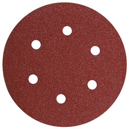 5 pieces 180 Grit 6 In. 6 Hole Hook-and-Loop Sanding Discs