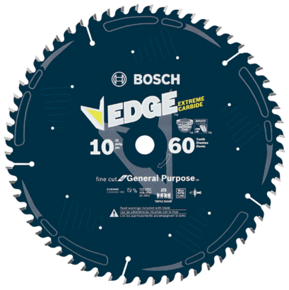 10 In. 60 Tooth Edge Table and Miter Saw Blade Fine Finish_DCB1060_Hero