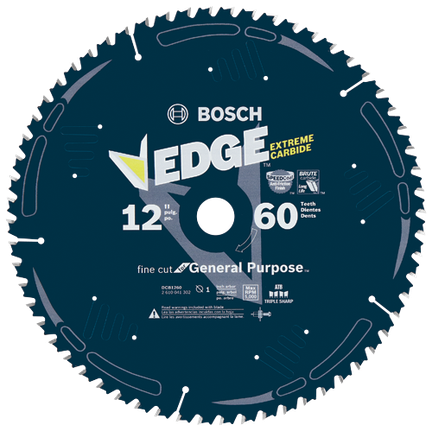12 In. 60 Tooth Edge Circular Saw Blade Fine Finish