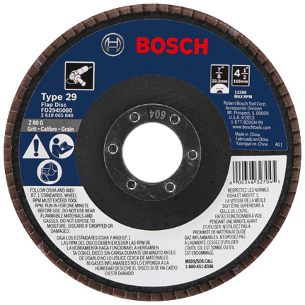 4-1/2 In. 7/8 In. Arbor Type 29 80 Grit Blending/Grinding Abrasive Wheel