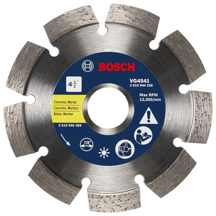 4-1/2 In. Segmented Rim V-Groove Diamond Blade for Universal Rough Cuts