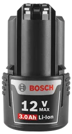 Bosch 12 V MAX 3.0 Ah Li-Ion battery.