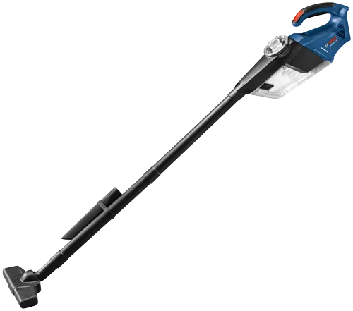 Bosch GAS18V-02, blue and black cordless vacuum.