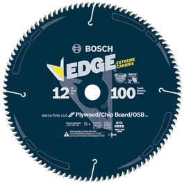 Bosch 12" circular saw blade for Plywood/Chip Board/OSB PRO12100CHBB with 1 inch arbor, Max RPM 5,500.