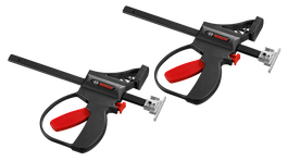 Bosch clamps with red handles.