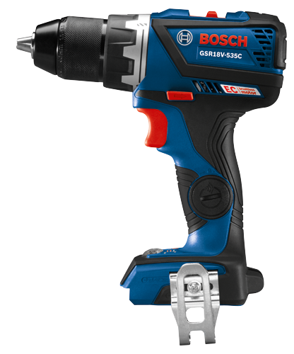 Bosch GSR18V-535C cordless drill with 'EC brushless motor'.