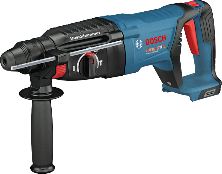Bosch rotary hammer with "Boschhammer" text and "Bosch" logo