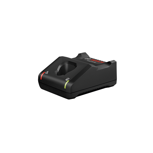 Bosch GAL12V-40 charger, with red warning and green charge indicators.