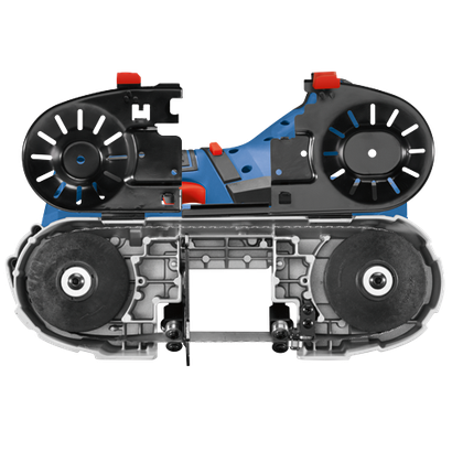 Bosch blue and black power tool with red accents.