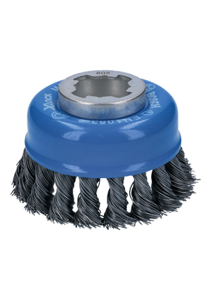 3 In. Wheel Dia. X-LOCK Arbor Carbon Steel Knotted Wire Single Row Cup Brush