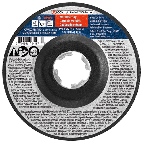 Type 27A (ISO 42) X-LOCK Small Angle Grinder Wheels - Bosch Professional