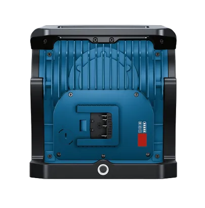 Bosch portable lamp with battery gauge and CR2032 marking.