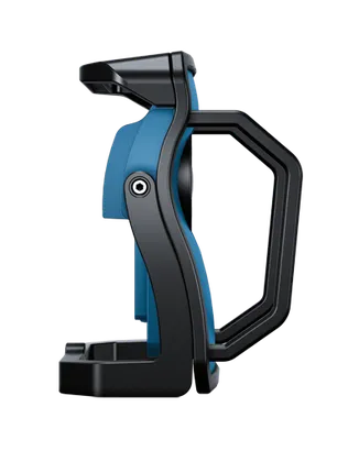 Black and blue tool with a handle.