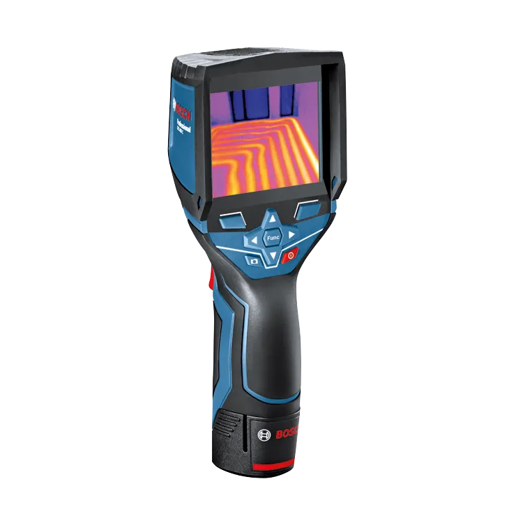 Bosch Professional thermal camera displaying a heat map.