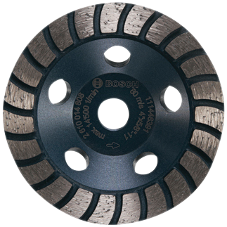 Bosch 4"x5/8"-11 grinding cup wheel, with max 14500 1/min, model 2610014808, 80 m/s, 111448391.