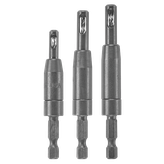 Three drill bits, with "USA" visible on the left bit.