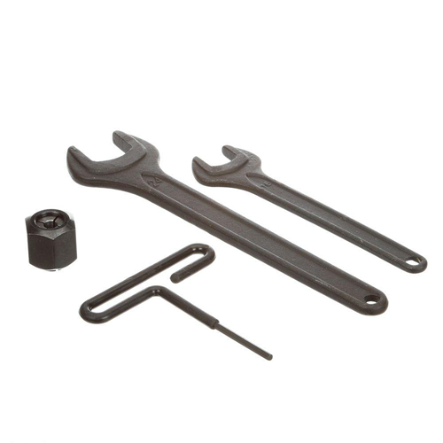 Wrenches and other tools, including one labeled "24" and another labeled "16".