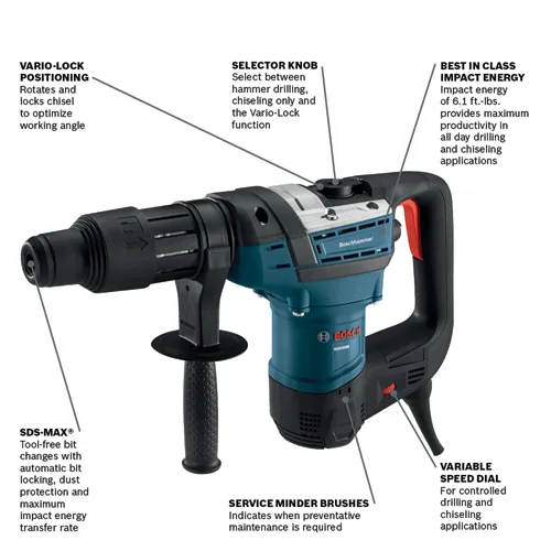 Spline Drive Rotary Hammer RH540M SDS-max® Hammers