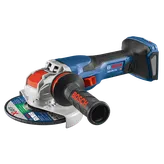 Bosch GWX18V-13C angle grinder, with BOSCH in red on the handle, and an X-LOCK grinding disc.