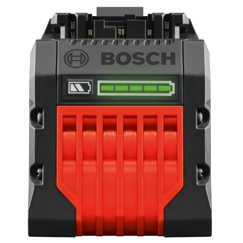 BOSCH battery with green charge level indicator.
