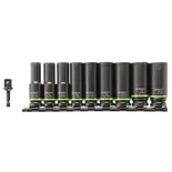 Bosch 7/16, 1/2, 9/16, 5/8, 11/16, 3/4, 13/16, 7/8, and 15/16 Cr-Mo sockets.