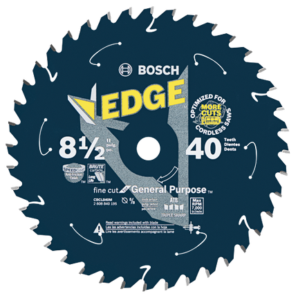8-1/2 In. 40 Tooth Edge Cordless Circular Saw Blade for General Purpose