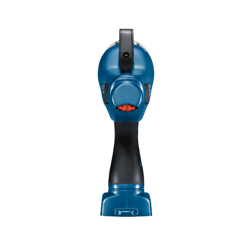 Blue and black power tool with a handle.