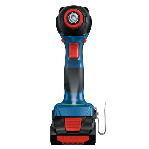 Bosch electric impact wrench with red and black accents, and "BOSCH" logo.