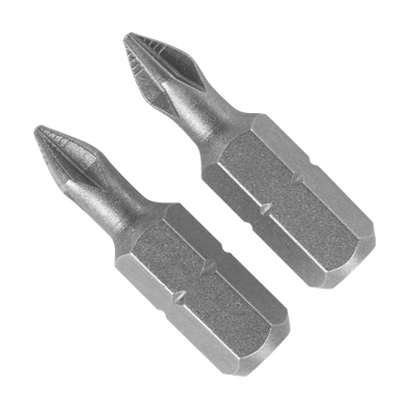 2 pc. 1 In. Phillips® P1 Ribbed Insert Bits