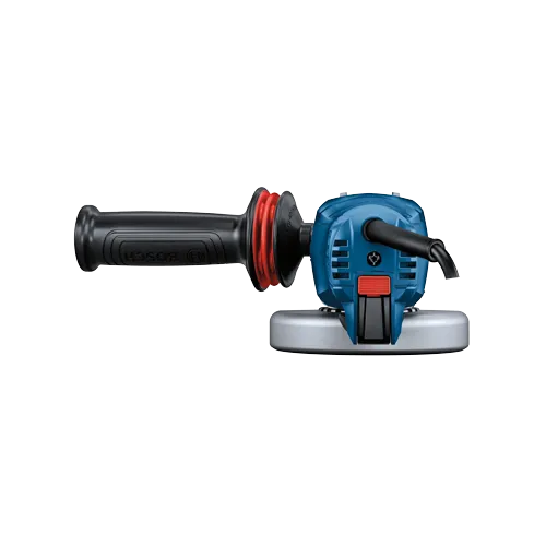 Bosch electric angle grinder with a black handle and a blue body.